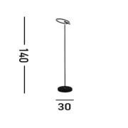 Space LED-lattiavalaisin, musta, metalli