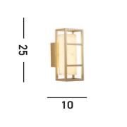 Mirage LED-seinävalaisin, korkeus 25 cm, kulta, teräs, IP44