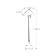 Inglenook-lattiavalaisin, Tiffany-tyyliä, pronssi, korkeus 158 cm