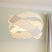 Lindby Riippuvalaisin Simaria, valkoinen, tekstiili, Ø 60 cm, E27