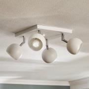 Kattokohdevalo Flame, valkoinen, 4-lamppuinen, neliö