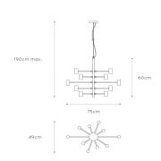 Riippuvalo Leanne, musta, 10-lamppuinen
