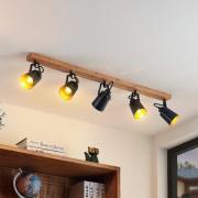 Lindby Kimban kattovalaisin, 5-valo, 106 cm, puu, metallia