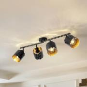 Lindby kattovalaisin Aralena, musta/kulta, 4-valo, pituus 97cm