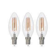 Arcchio LED hehkulamppu E14 kynttilä, 3 kpl, 2700 K