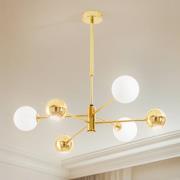 Riippuvalaisin Moka, kultainen, lasi, 6-lamppuinen, G9, GU10