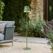 Lindby LED aurinko lattiavalaisin Hilario, vihreä, rauta, ladattava ak...