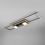 Albany LED-kattovalaisin, musta, 100 x 28 cm, alumiinia CCT himmennett...