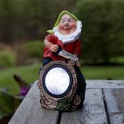 LED-aurinkovalaisin Gnomy värikäs/punainen muovi 21 cm metsuri Gnomy