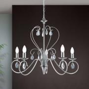 Alessia-kattokruunu, 5-lamppuinen, kristallilasi, kromi