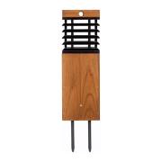 Les Jardins LED-aurinkopolkuvalaisin Tekura, teak/harmaa, piikki, piik...