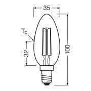 OSRAM LED-kynttilähehkulamppu E14 2,2W 827 EEK A 3-pakkaus