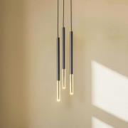 Euluna Thalassa riippuvalaisin 3-lamppuinen G9 musta/kromi pyöreä