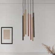 Laser-riippuvalaisin, 7-lamppuinen, Ø 30 cm, värikäs, metalli, G9