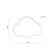 Cloud seinävalaisin, beige, 43 cm leveä, tekstiili, pilvi, E27