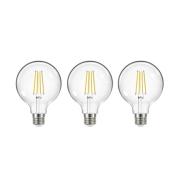 LED hehkulamppu, E27, G95, 3.8W, 3000K, 806lm, 3 kpl