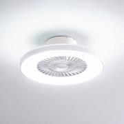 Lindby Smart LED kattotuuletin Paavo, valkoinen, hiljainen, Tuya