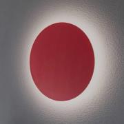 Orios Plus LED-seinävalaisin, punainen, Ø 30 cm, teräs
