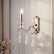 Seinävalaisin Elizabeth, korkeus 30 cm metalli/kristalli kulta antiikk...