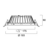 Sylvania LED-alasvalo Insaver Slim, Ø 17,5 cm, 840, DALI