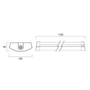Sylvania LED-kattovalaisin Deltawing, 116 cm, IP44, 840
