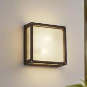 Lucande ulkoseinälamppu Aurelien, antrasiitti, anturi, 25x25 cm