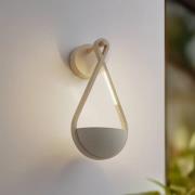 Lucande LED-ulkoseinälamppu Florka, betoni, ripustettava kori, IP54