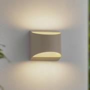 Lindby LED-ulkoseinävalaisin Lenore, beige, metalli, 13,5 cm