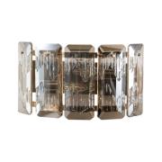 Seinävalaisin Orvin messinki antiikki leveys 33 cm lasi/metalli 2-vala...