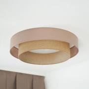 LED-kattovalaisin Luneta, juutti, ruskea, Ø 60 cm, 3-vaiheinen himmenn...