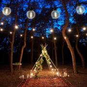 LED-aurinkoketju CADENA, 2500 K, musta, 10-lamppuinen, 10 m