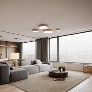 Kattovalaisin Cleo DR800, tammipuu, Ø 80 cm, 6-lamppuinen, E27