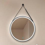 Lucande LED-peili Lelin, Ø 60 cm, musta, alumiini, CCT