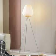 Lindby Helin lattiavalaisin, beige, tekstiili, kolmijalka, 144 cm, E27