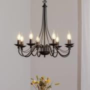 Kattokruunu vaaleanpunainen, musta, 8-lamppuinen, metalli