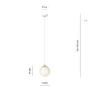 Riippuvalaisin Royal, opaali/valkoinen, lasi, E14