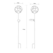LED-aurinkoenergialla toimiva maapiikkavalaisin 36747, pallomainen,