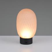 LED-akku-pöytävalaisin Facette, keltainen, USB, lasi