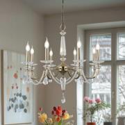 Kattokruunu Adone, pyöreä, 8-valo, messinki, kristalli lasi