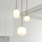 Diva-riippuvalaisin, 3-valo, messinginvärinen, opaali, lasi, metallia