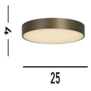 Palma LED-kattovalaisin, pronssinvärinen, Ø 25 cm, teräs/akryyli