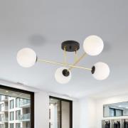 Kattovalaisin Magnum, 4-lamppuinen, opaali/kulta/musta, lasi