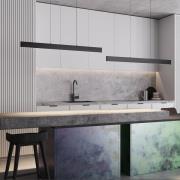 Maytoni LED-riippuvalaisin Ephoria, musta, alumiini, pituus 116 cm