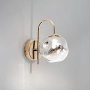 Herman seinävalaisin, kullanvärinen, korkeus 23 cm, lasi, rauta