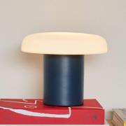 HÜBSCH Ateliers pöytävalaisin, tummansininen, valkoinen, lasi, rauta