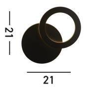 Hyde LED-ulkoseinävalaisin, musta, Ø 21 cm, alumiini, epäsuora valaisi...