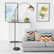 Newcastle lattiavalaisin, korkeus 196 cm, musta matta/savunharmaa