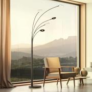 LED-lattiavalaisin Dent, musta, 225 cm, metalli, CCT, 5-lamppuinen