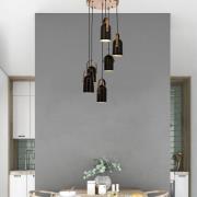 Esra-riippuvalaisin, musta, Ø 40 cm, metalli, 6 valoa