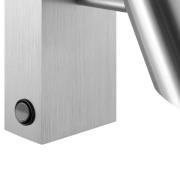 LED-seinäkohdevalaisin Risell, leveys 9 cm, alumiinivärinen metalli